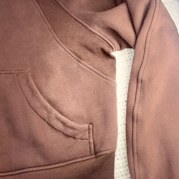 Lululemon Scuba Oversized Hoodie Women's XL/XXL Brown 1/2 Zip Cropped Active - Picture 5 of 13